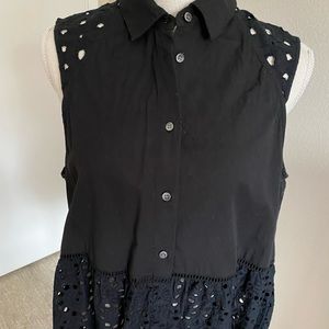 Madewell Black lace blouse